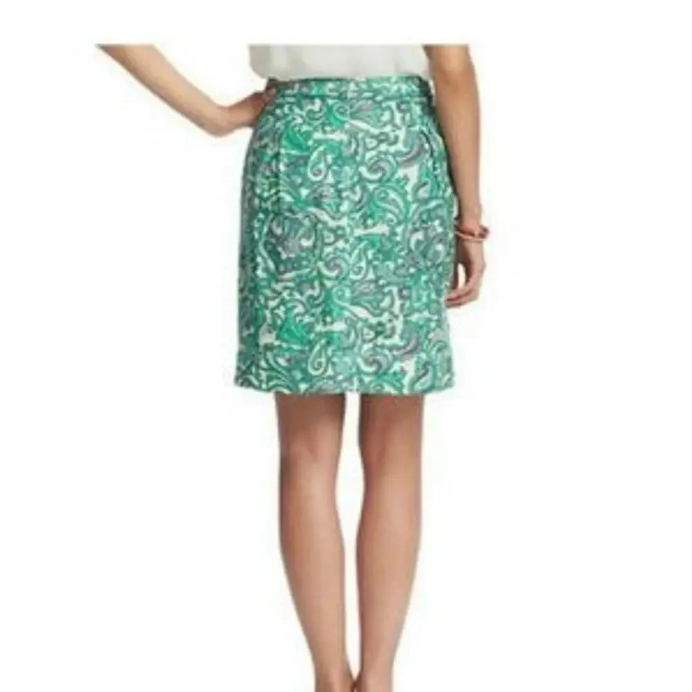 Loft Floral Paisley Print Linen‎ Blend Skirt Size 4 - Picture 2 of 8